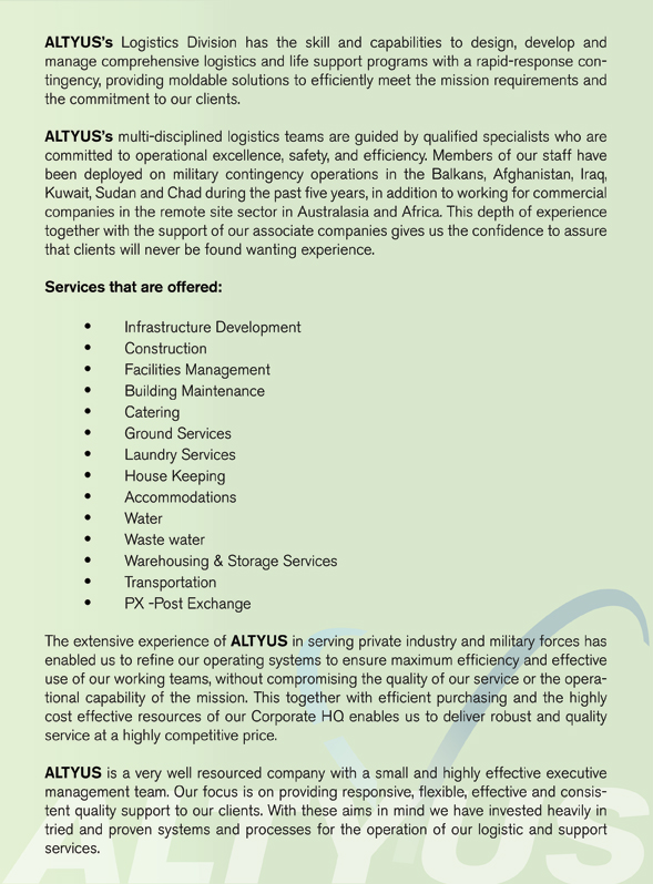 logistics & life support body